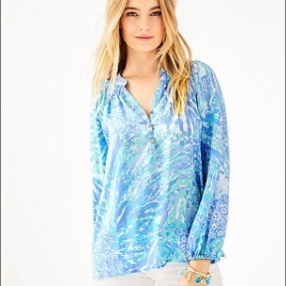 Lilly Pulitzer Elsa Top XS Hey Hey Soleil